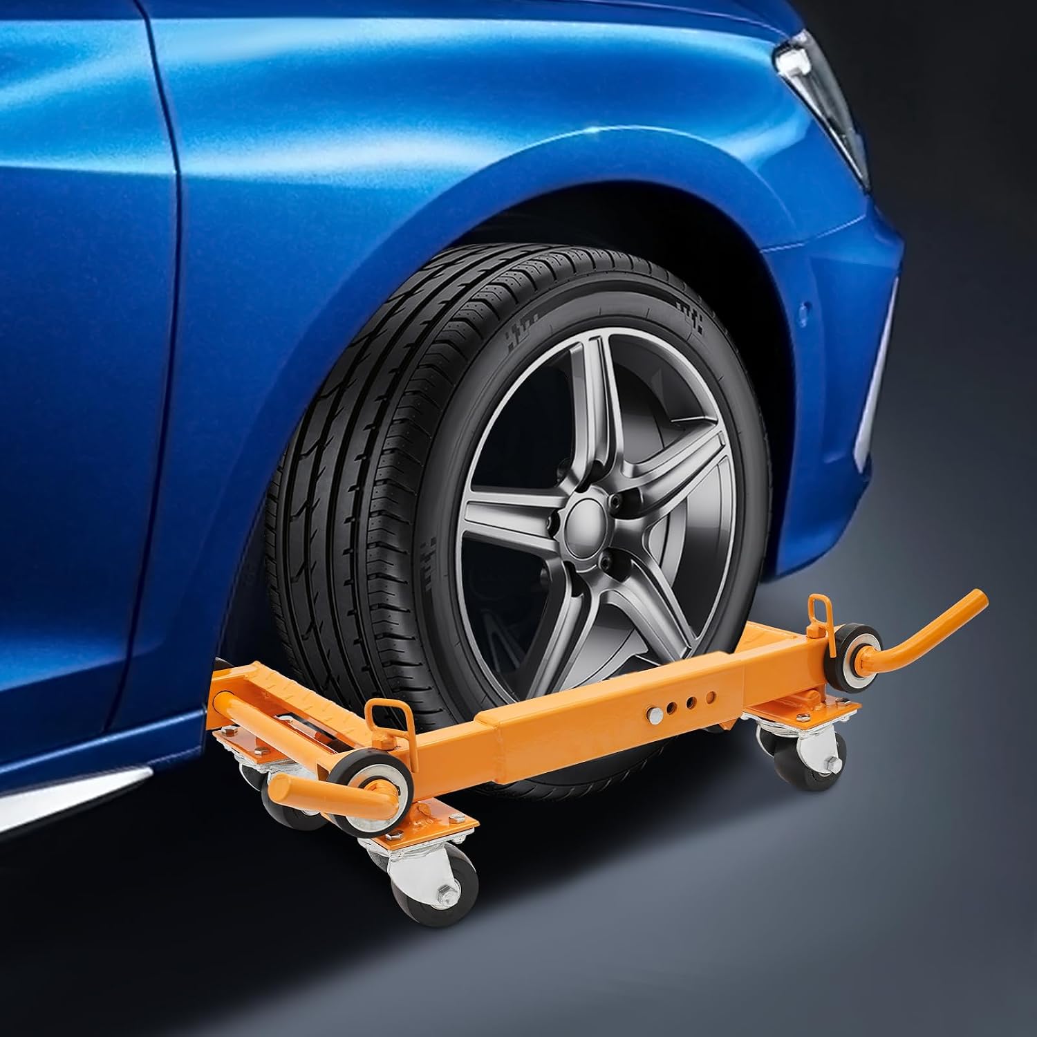 Car Wheel Dolly Jack, 1T/2204lbs Yellow Wheel Dolly Skates, Truck RV Trailer Jack Dolly Ratcheting Foot Pedal Lift Hydraulic Tire Jack,Car Moving Tool for Auto Repair Moving