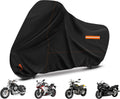 Enzeno Motorcycle Cover 210D Oxford Fabric Motorcycle Covers Waterproof Outdoor Windproof Dustproof Moped Cover with snap Fastener 245x105x125cm Motorcycle tarp Motorbike Cover Black