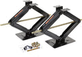 LIBRA Set 2 of Extra-Wide Big Foot Base 5000 lb 24" RV Trailer Camper Stabilizer Leveling Scissor Jacks w/Dual Power Drill Sockets & Complete Mounting Hardware -Part26044