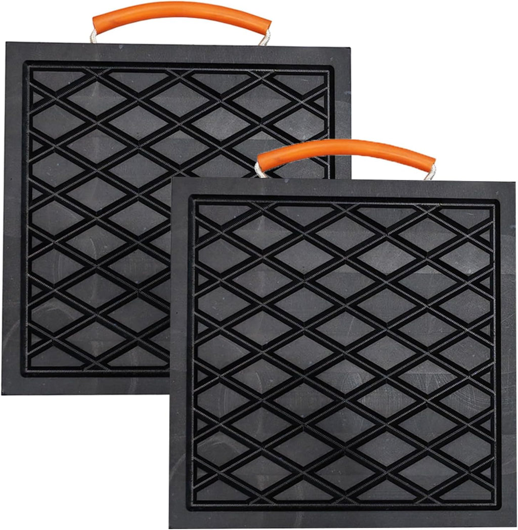 12 X 12 X 1 inchs Non-Slip Rv Jack Pads, 2 Pack Camper Outrigger Pads with Handle, Heavy Duty Stabilizing Blocks for Truck/Trailer/Crane