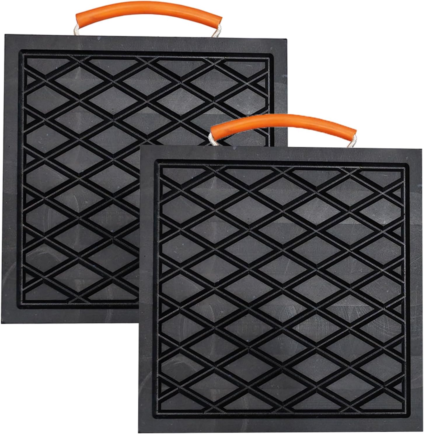 12 X 12 X 1 inchs Non-Slip Rv Jack Pads, 2 Pack Camper Outrigger Pads with Handle, Heavy Duty Stabilizing Blocks for Truck/Trailer/Crane