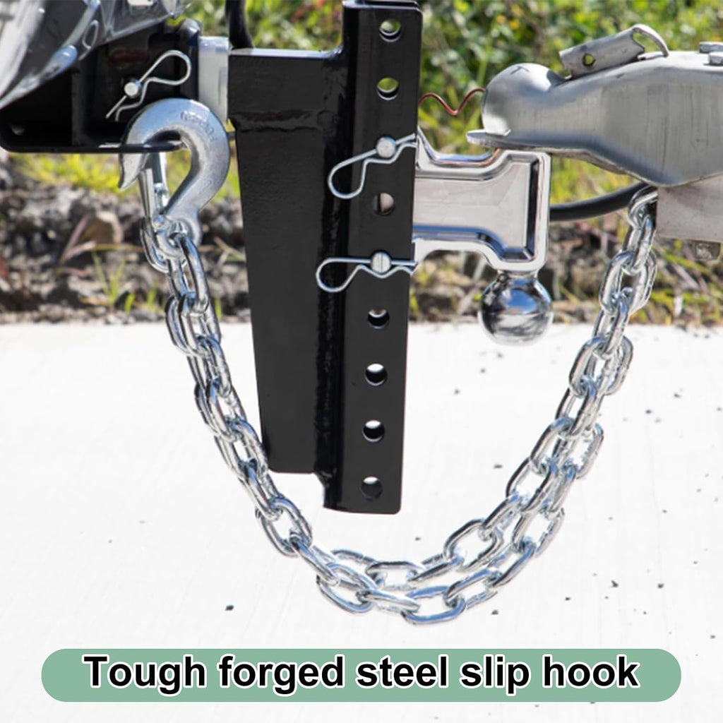 RULLINE Trailer Ultimate Connection Safety Chains Kit - 5th Wheel Ultimate Connection Safety Chains Plate Towing Accessories with 1/2in Shackles