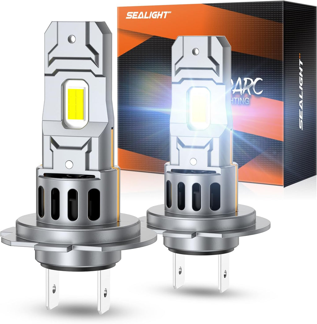 Sealight Η7 Bulbs 50,000LM Brightness With 52W Power, 6500k Eye Protection, Η7 Lights 70000+ Lifespan, Pack of 2