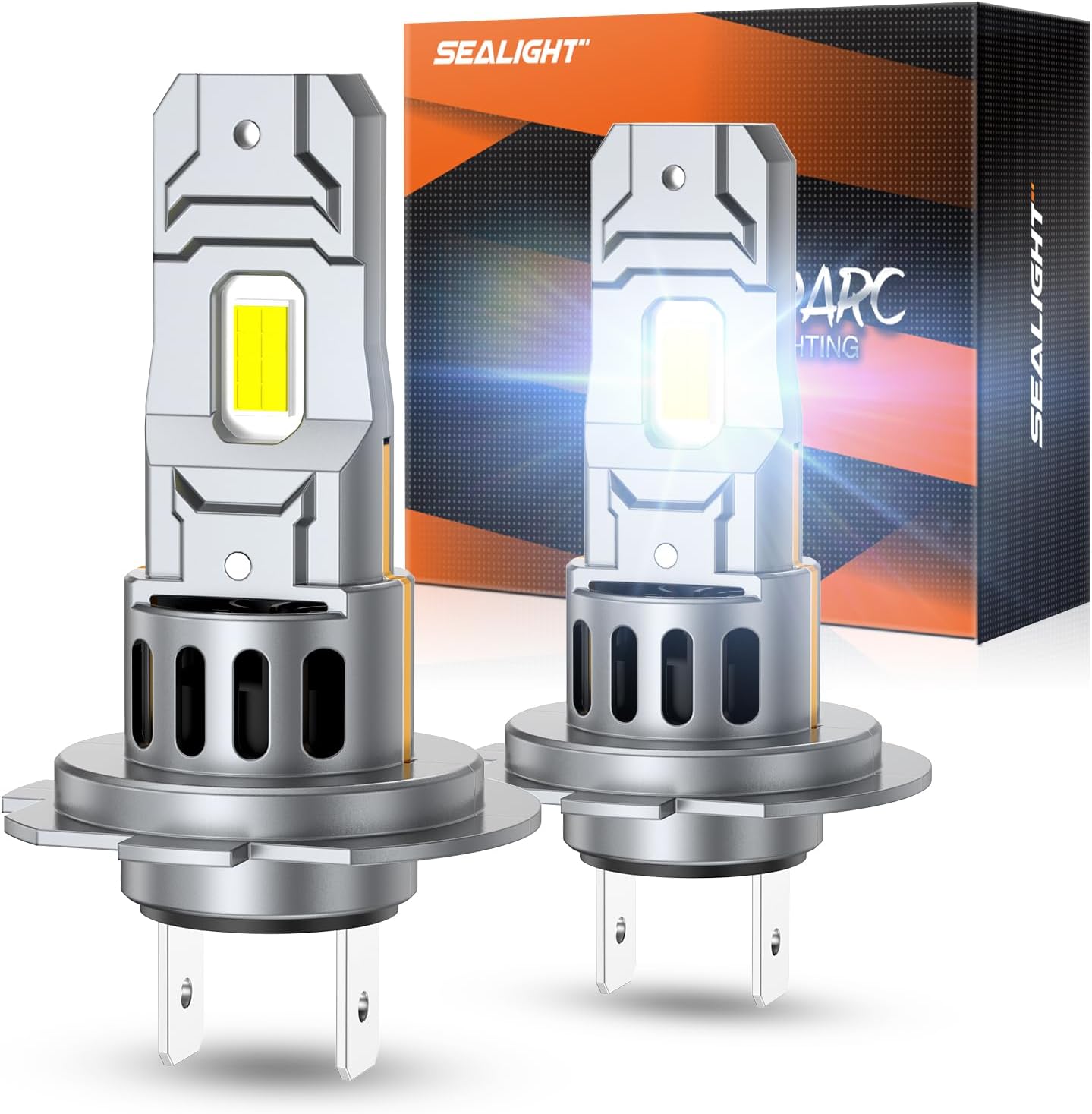 Sealight Η7 Bulbs 50,000LM Brightness With 52W Power, 6500k Eye Protection, Η7 Lights 70000+ Lifespan, Pack of 2