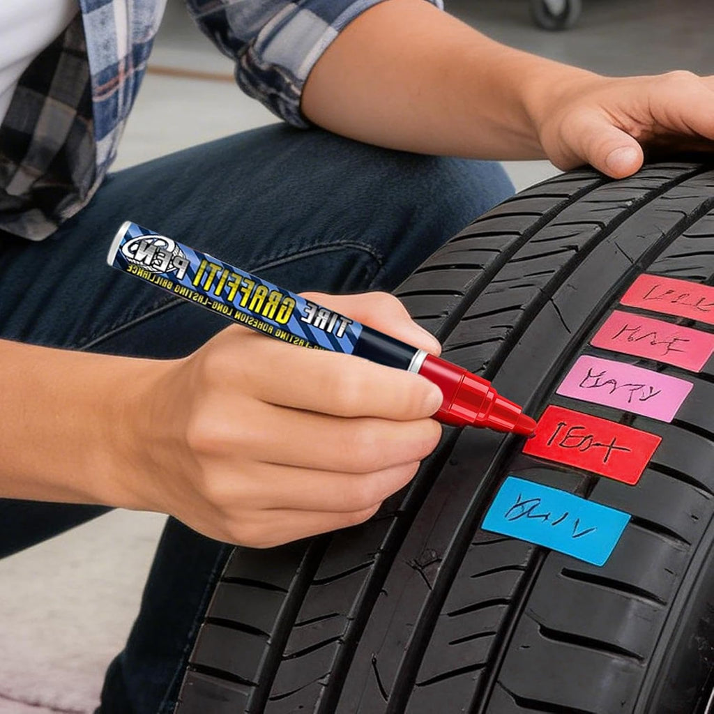 Tire Paint Marker,DIY Car Tyre Decoration Supplies - Tyre Lettering Paint Pen - for Drivers Trucks RVs Motorcycles Detailers Shops Modifiers Racers Restorers Shows
