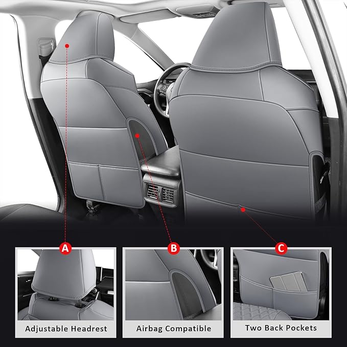MIROZO Seat Covers for Rav4, Waterproof Car Seat Covers Compatible - Image 3