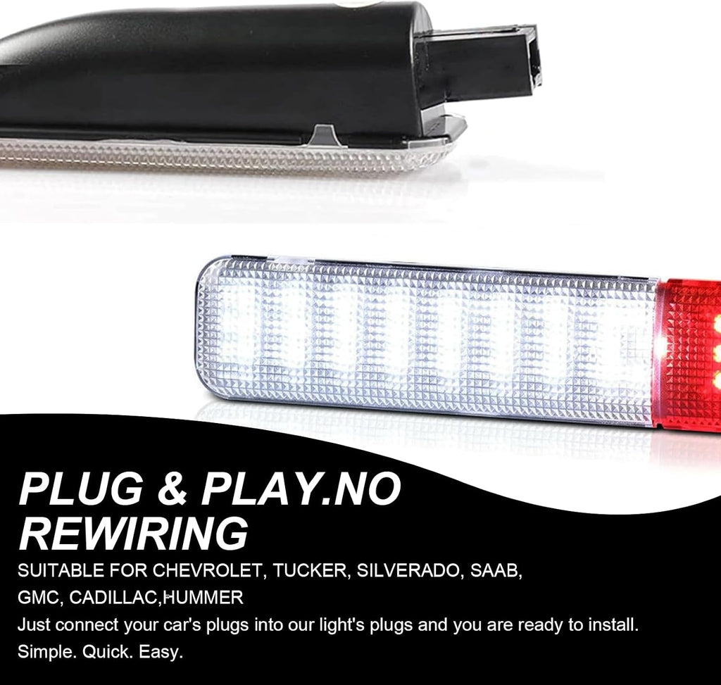 Pack-2 Car Interior Door LED Light, Super Bright Vehicle Door Panel Courtesy Light, Compatible with Chevrolet, Taher, Silverado, Saaban, GMC, Cadillac, Hummer (White Light)