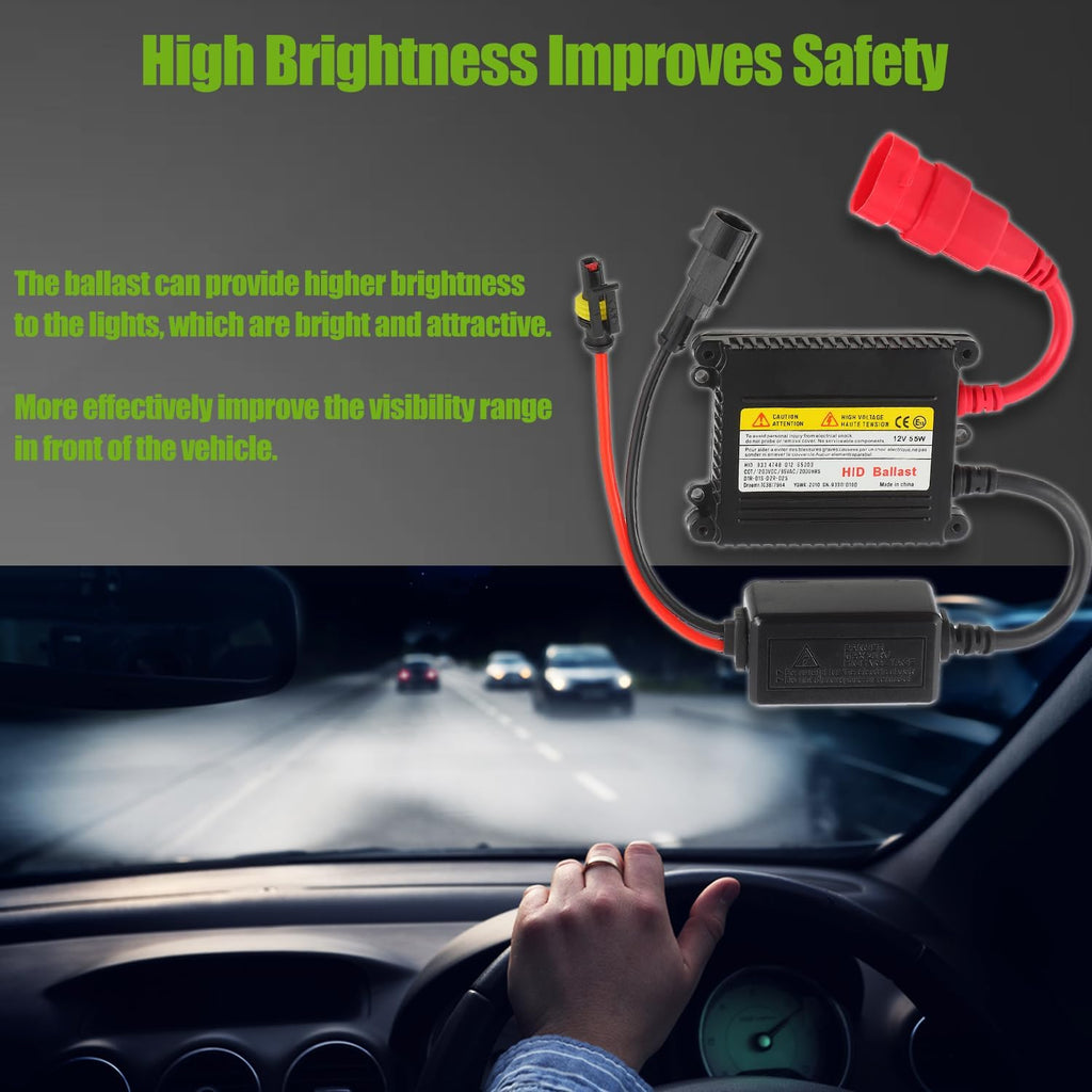 DC 12V 55W Ultrathin HID Ballast DC Xenon Lamp Ballast Automotive Headlight Stabilizer Suitable for H1 H3 H4 H7 H11 H13 9005 9006 9007 5202 880(Pack of 2pcs)