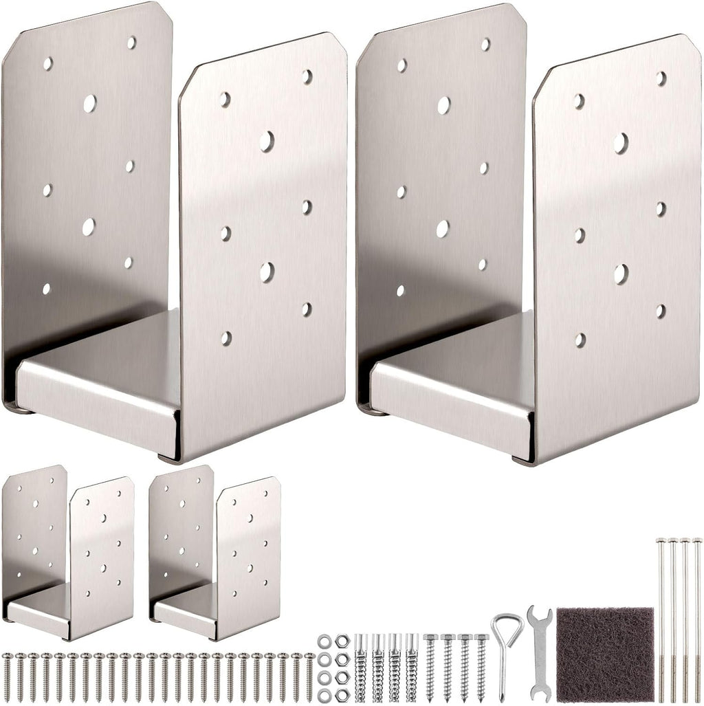 4"x4" adjustable post base, 4pcs，stainless steel post anchor, main product view