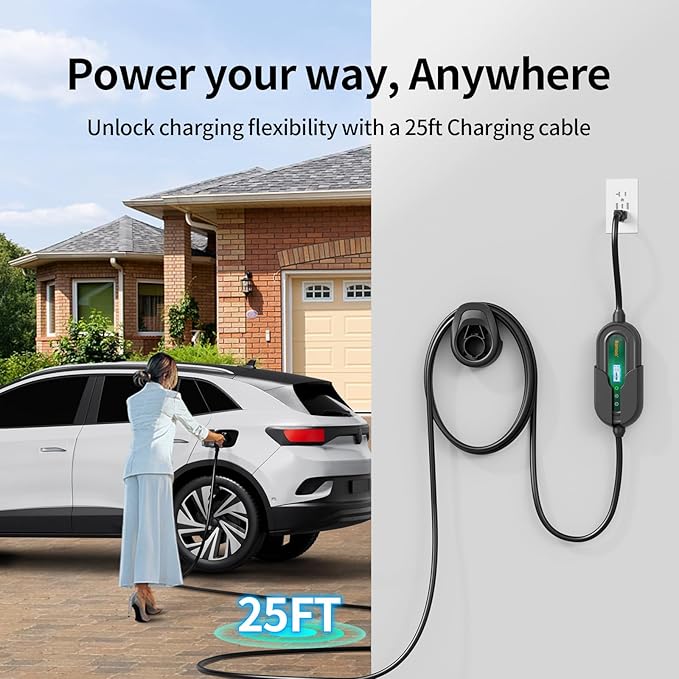 Level 1&2 Portable EV Charger, Adjustable 8-16A 110V-240V, Dual Plugs: NEMA - Image 8