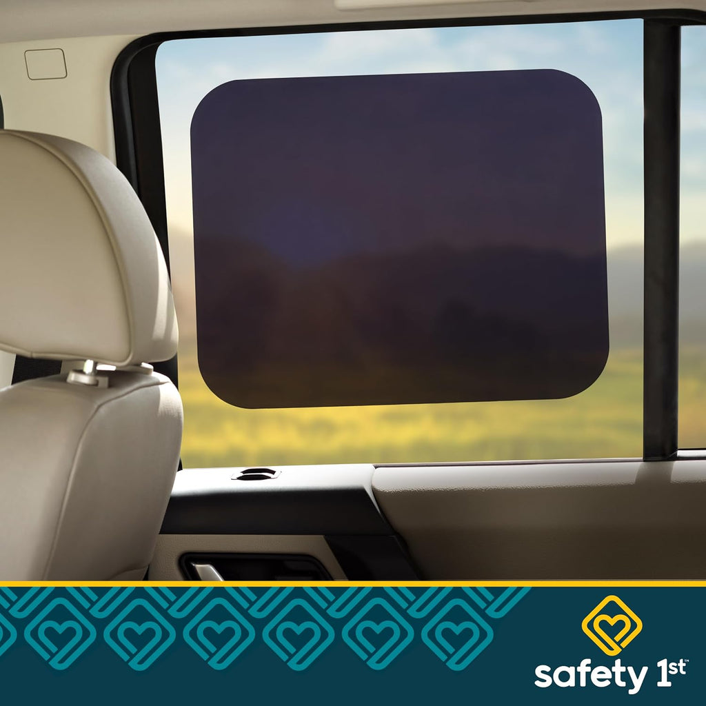 Safety 1st Cling Car Window Shades, 2 Pieces, Black Tint | Sun Blocker, UV Protection, Static Cling, Privacy Shade, For Baby
