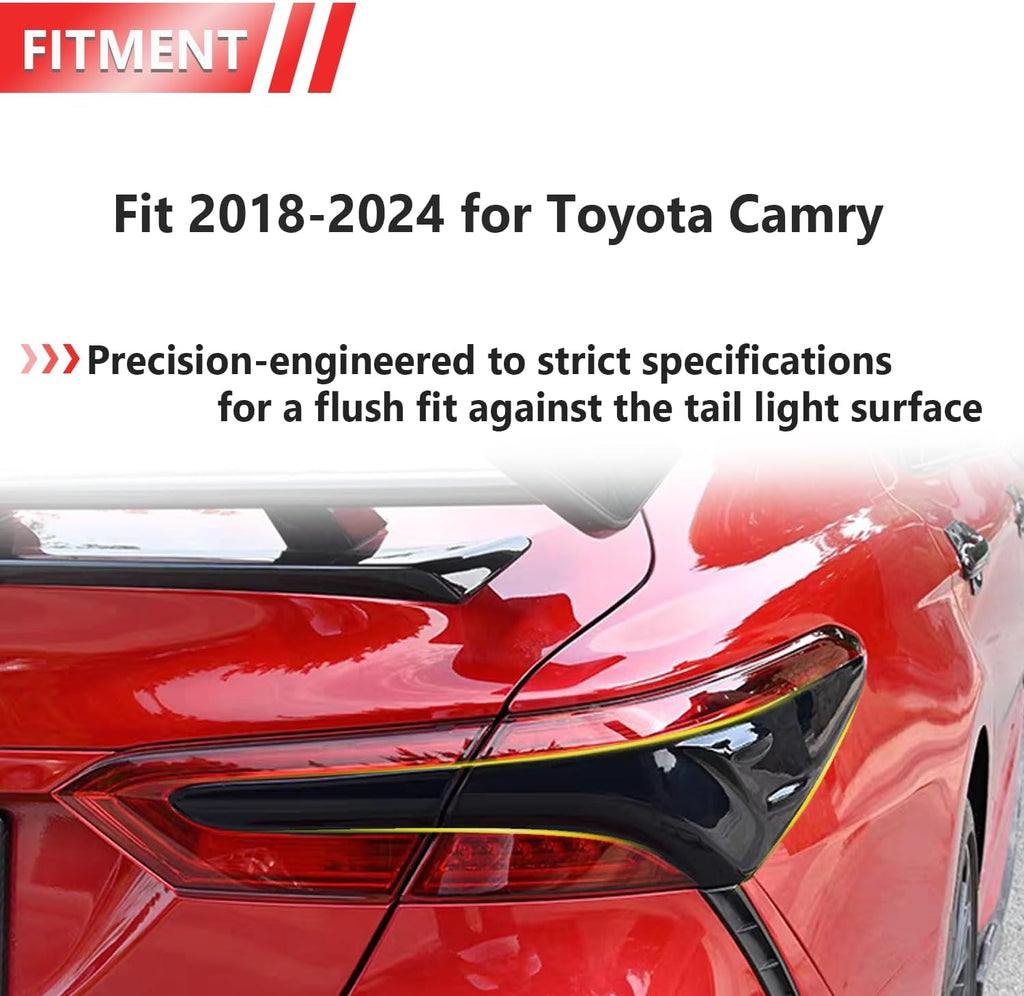 AUCERAMIC 4Pcs Tail Light Lamp Cover Guard Trim Fit 2018 2019 2020 2021 2022 2023 2024 for Toyota Camry Tail Light Frame Bezels