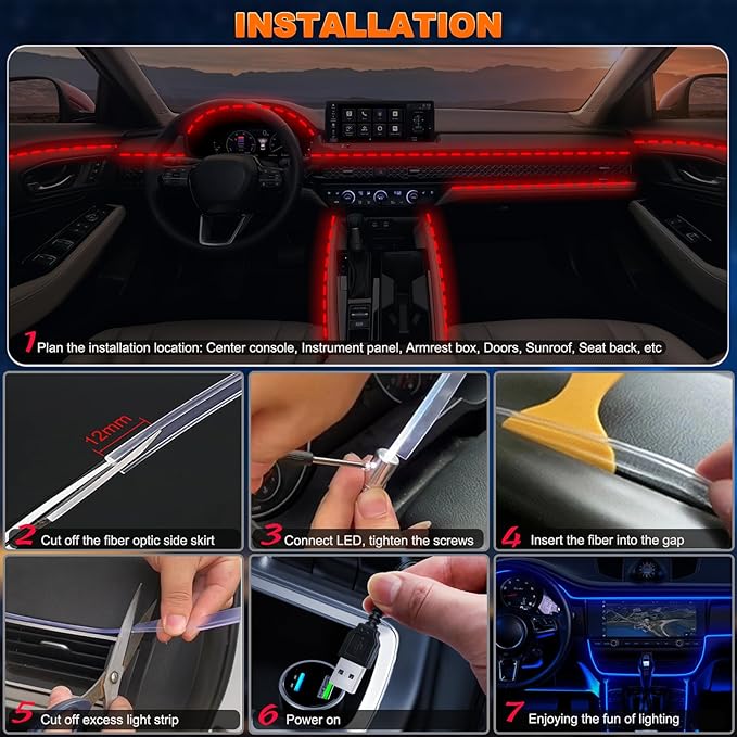 USB Interior Car LED Strip Lights - Image 6