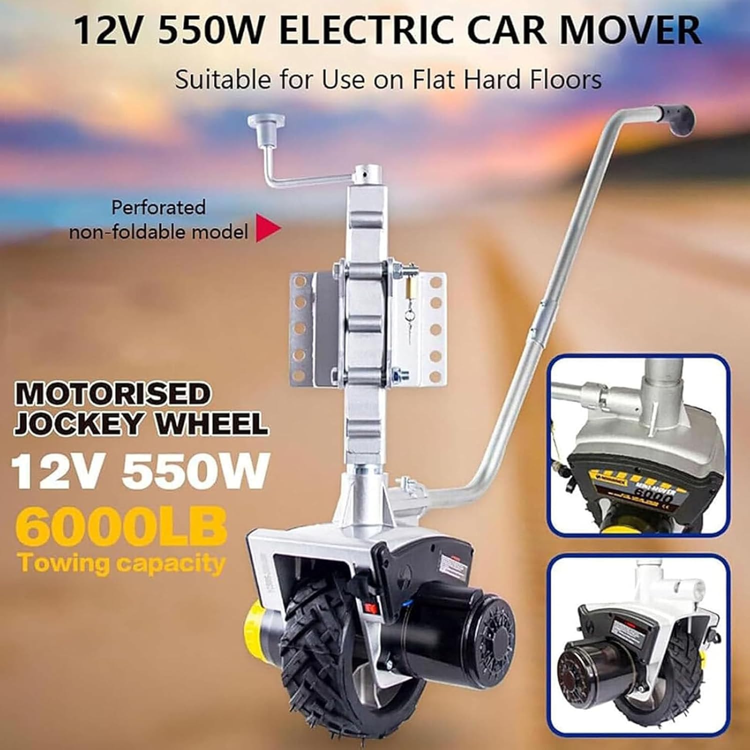 Electric Trailer Dolly with Wheel, Motorized Jack for Easy RV and Boat Moving, Adjustable Height Universal Fit