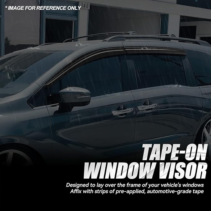 Auto Dynasty 4Pcs Carbon Fiber Pattern Window Visors Compatible - Image 3