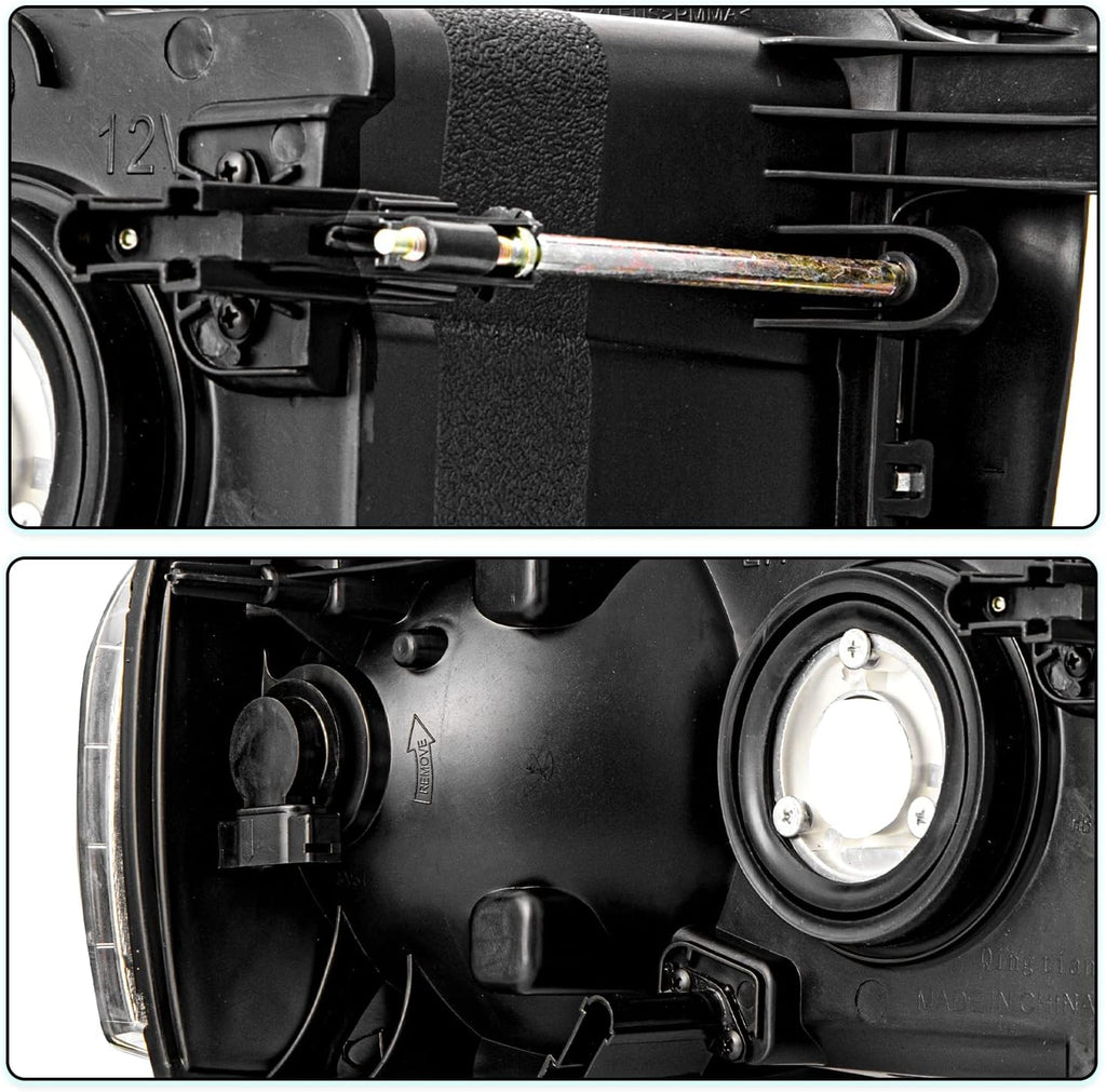 TUSDAR Headlight Assembly Fit for 02-05 Dodge Ram 1500 2500 3500 Pickup Replacement Halogen Headlamp Driver and Passenger Side Pair
