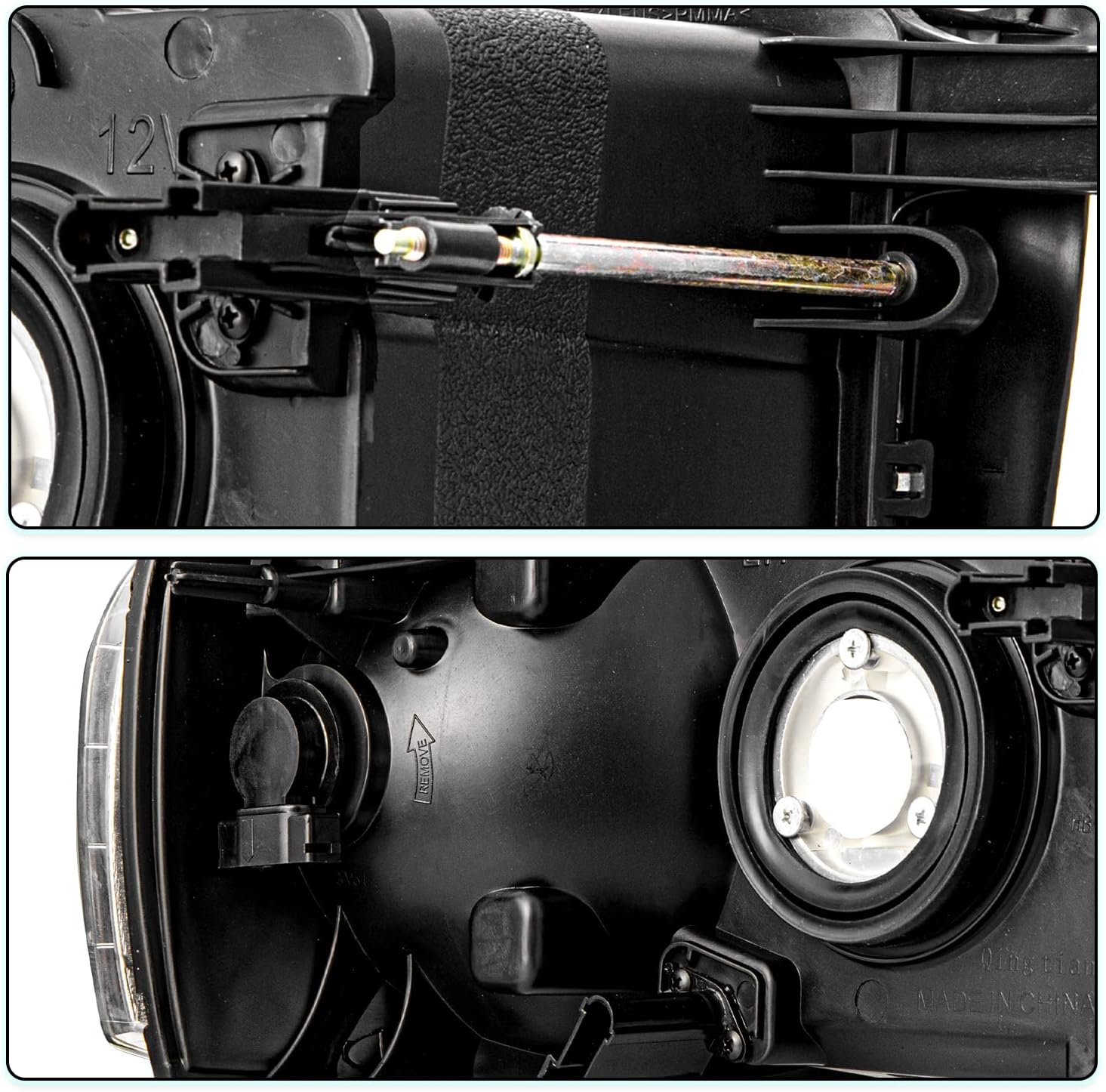 TUSDAR Headlight Assembly Fit for 02-05 Dodge Ram 1500 2500 3500 Pickup Replacement Halogen Headlamp Driver and Passenger Side Pair