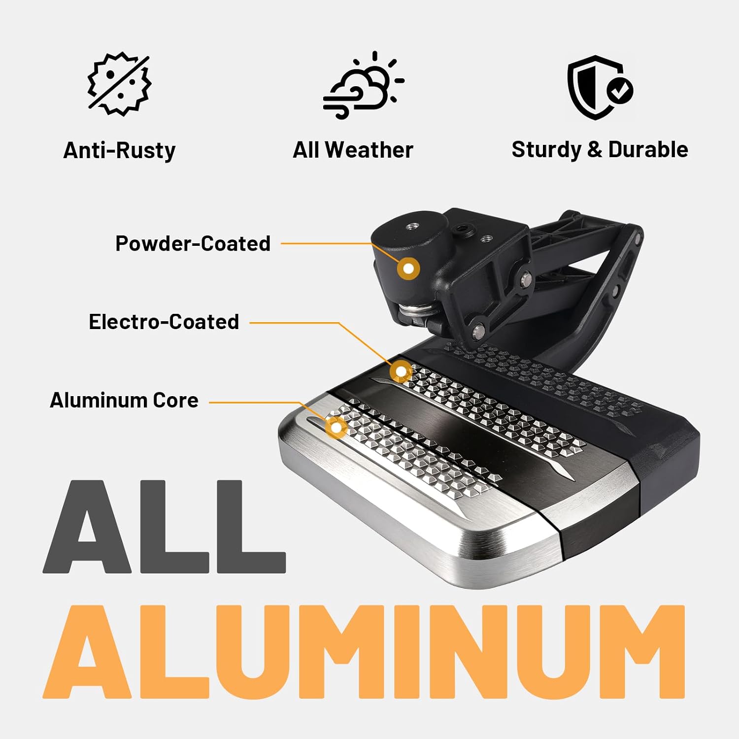 One-Piece Aluminum Upgraded Rear Bed Step Compatible with Toyota Tacoma 2024-2026, 350LBS Heavy-Duty Solid Truck Tailgate Step Replace PT392-35920, Retractable Bumper Pickup 4th Gen Tacoma Accessories