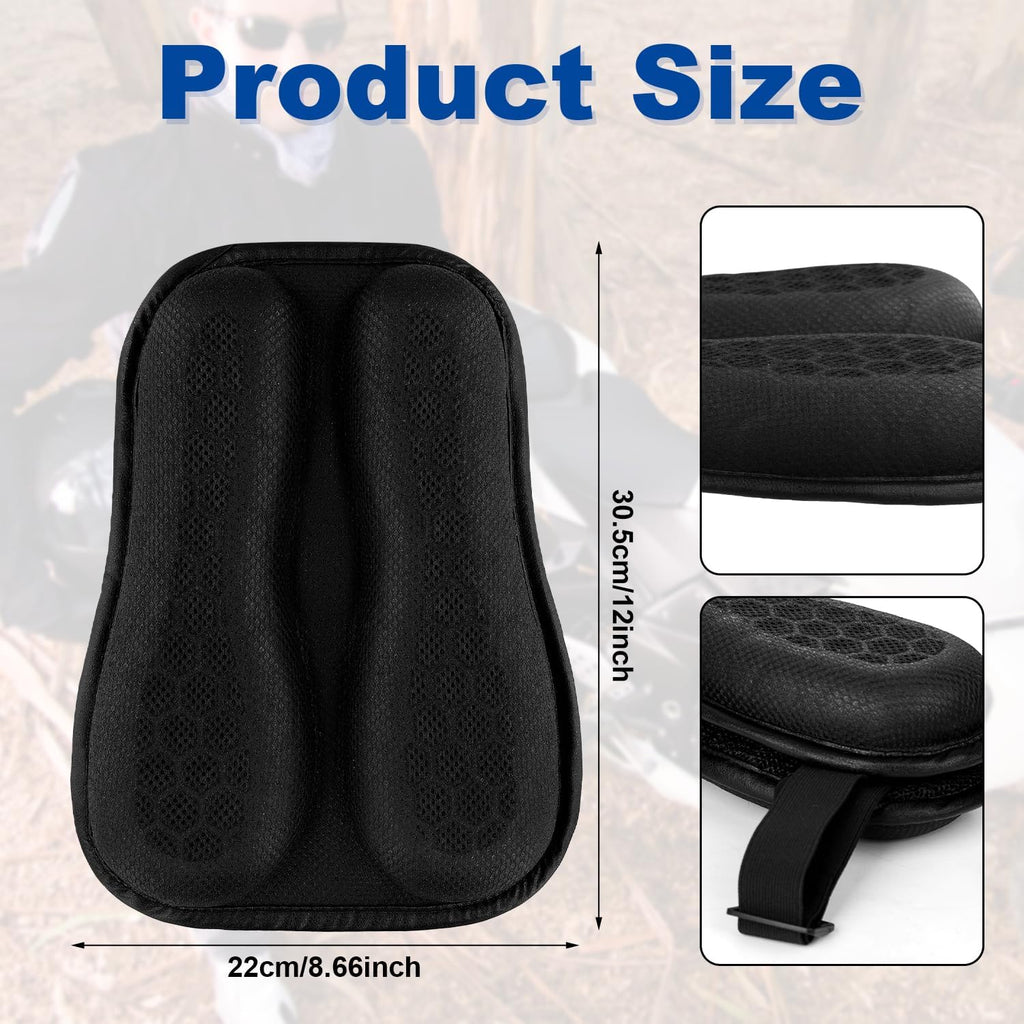 NQEUEPN Universal Motorcycle Seat Cushion, High Elastic Gel 3D Honeycomb Gel Seat Cover Pad Breathable Shock Absorption Motorcycle Passenger Long Rides Accessories
