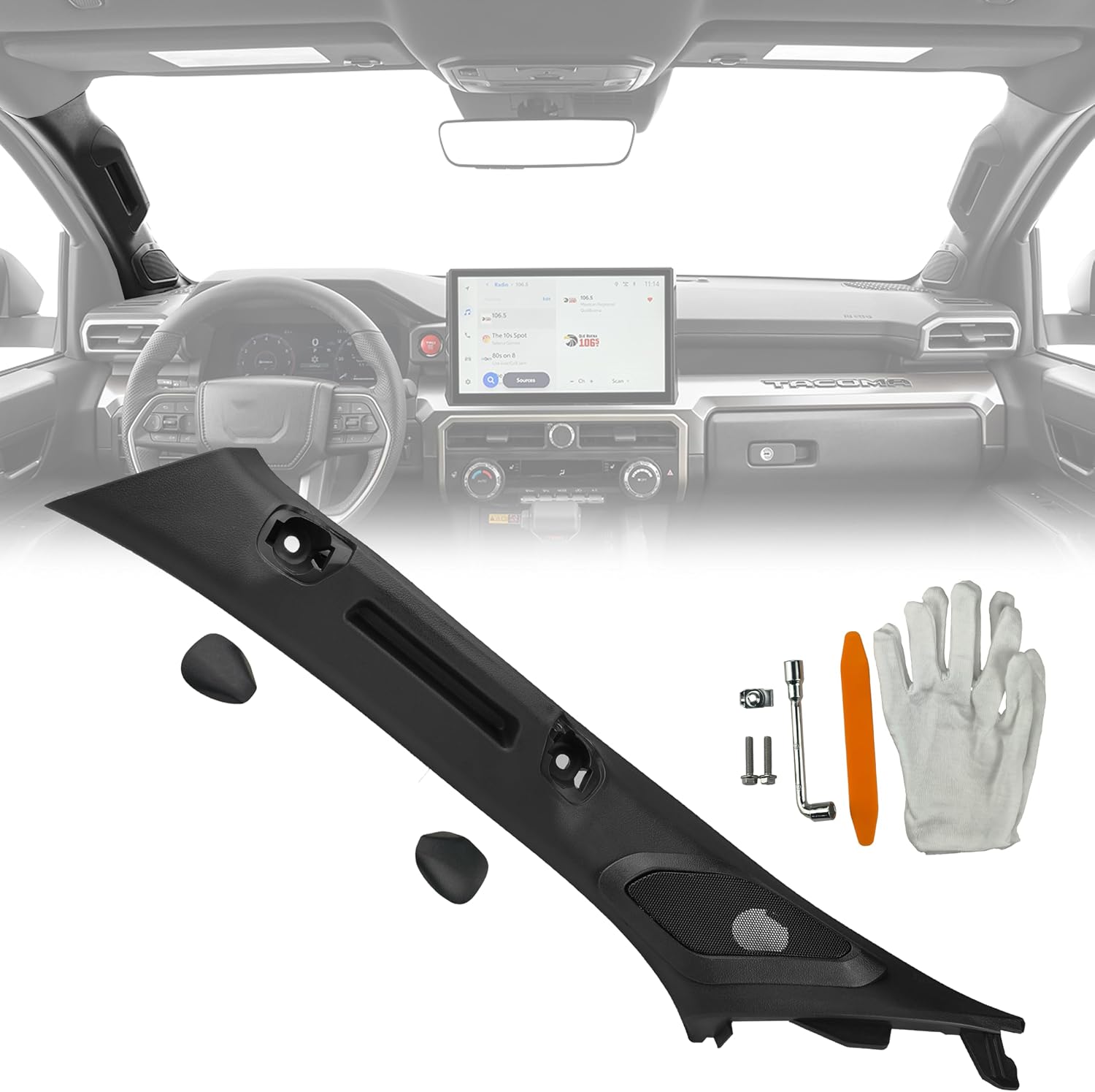 Driver Side A-Pillar Grab Handle Compatible with Toyota Tacoma 4th gen 2024 2025 2026 Black