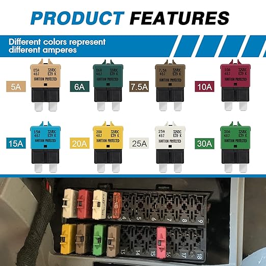 GLOSO Circuit Breakers E39 Manual Reset Low Profile ATC/ATO - Image 3
