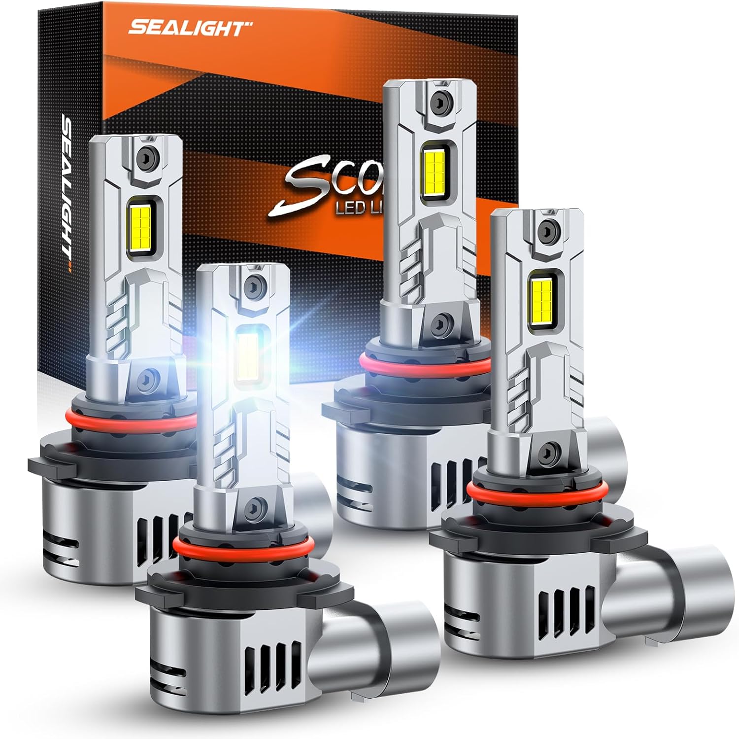 SEALIGHT 9005/HB3 9006/HB4 Bulb, 60,000LM High Power, Pack of 4