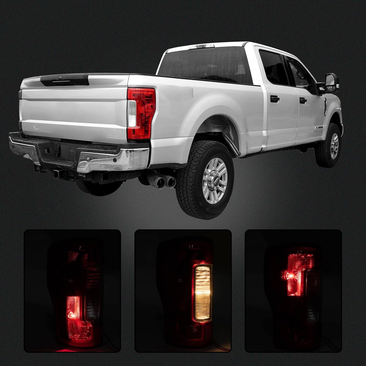 Right Passenger Side Rear Tail Light Assembly Compatible With 2017-2019 Ford F-250 F-350 Super Duty Tail Light Rear Brake Lamps Replacement Taillights (w/o Blind Spot) (w/o LED)