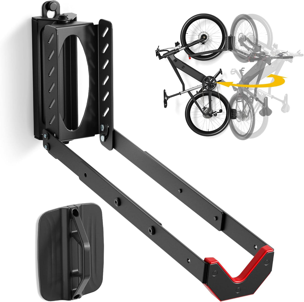 monTEK Swivel Bike Wall Mount, No Heavy Lifting Required Bike Wall Mount
