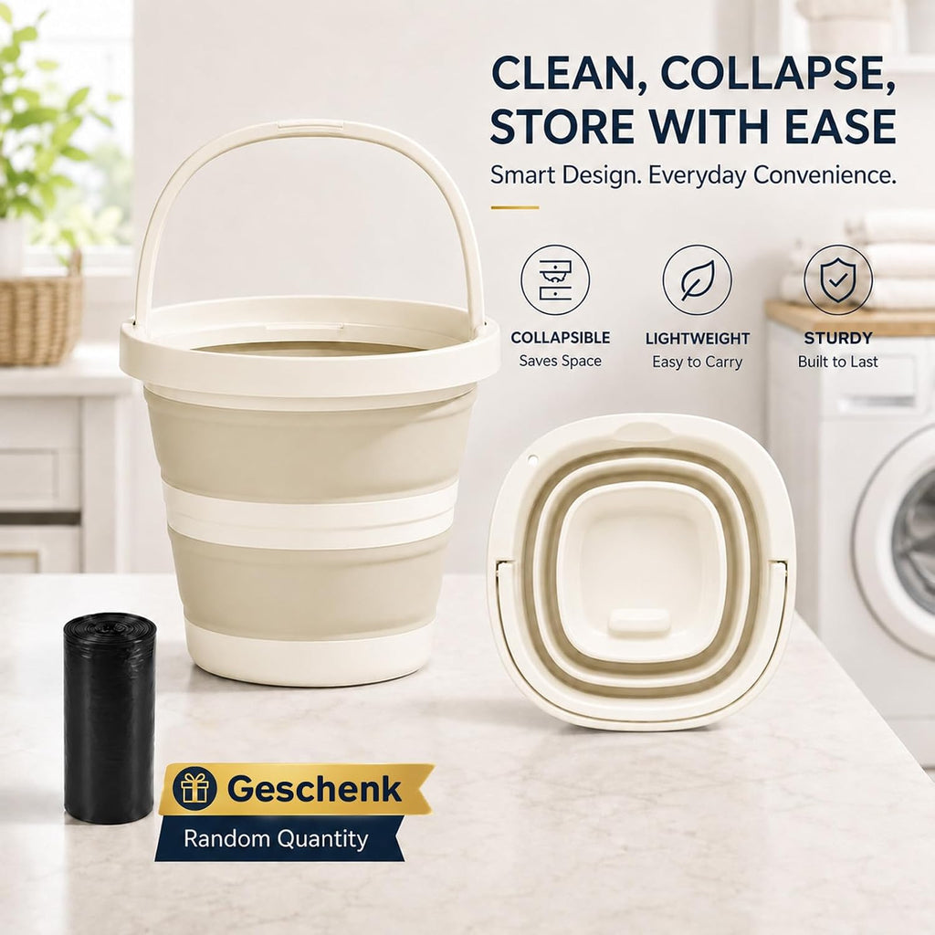 Collapsible Bucket 5L Collapsible Bucket with Handle Mop Car Wash Bucket | Collapsible bucket with handle collapsible wash basin Indoors & Outdoors