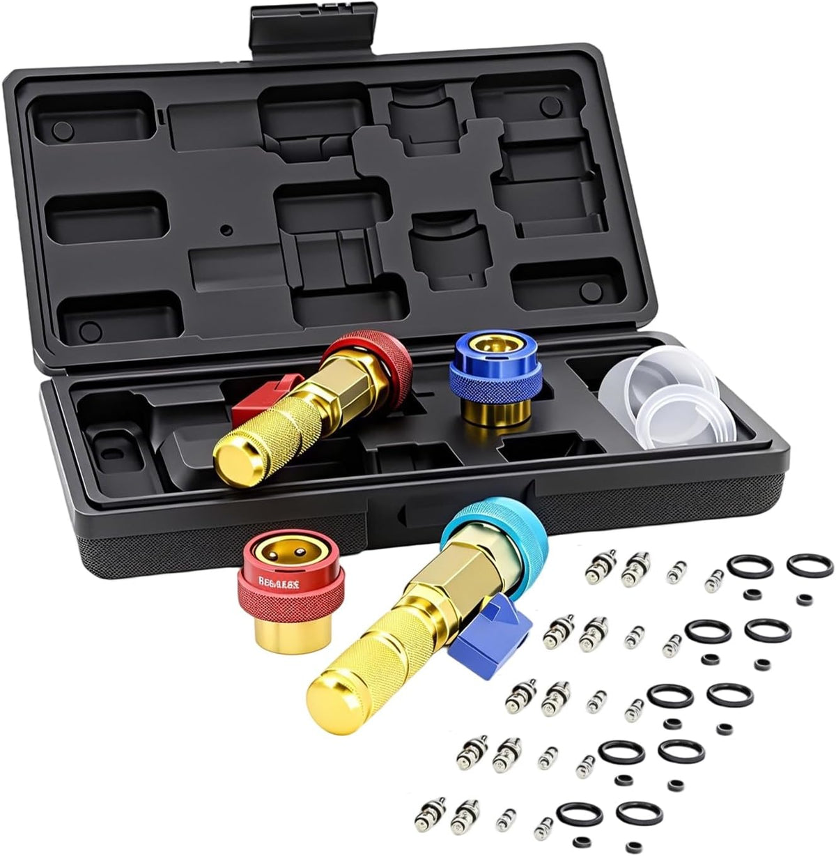 r134a r1234yf ac valve core removal tool kit-universal, front angle view