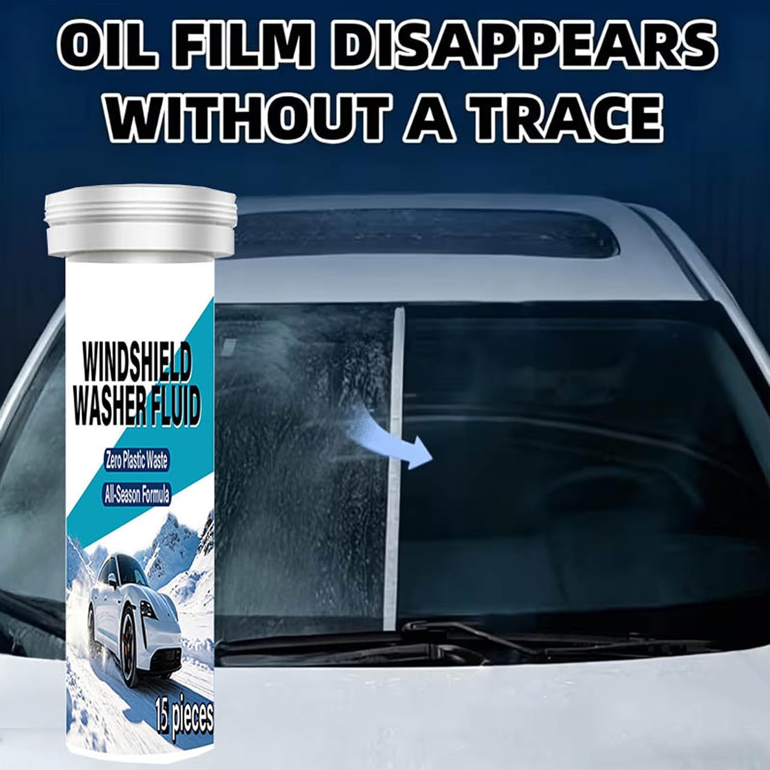 of 15 Automotive Glass Tablets Effective Tar & Grease Removal Car Windshield for Windshield