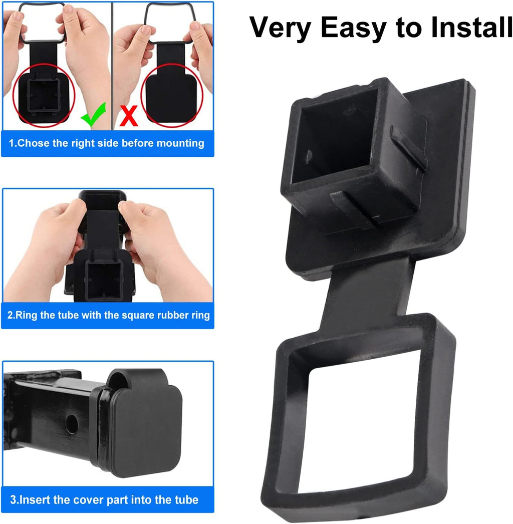 Trailer Hitch Tube Cover 1.25'' Rubber Plug Cap Insert 1 1/4 inch Heavy Duty Towing Hitch Covers for 1.25'' Receivers Class 1 2 I II Ford Jeep Dodge Nissan Audi Porsche Polaris ATV UTV