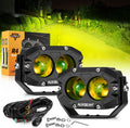auxbeam 4in 60w amber fog lights spot offroad, main product view