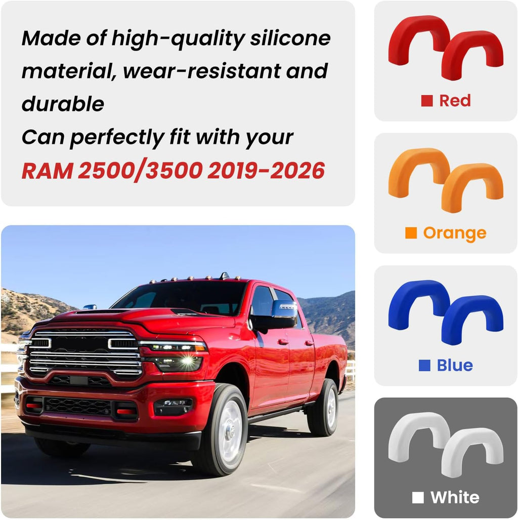 Front Tow Hooks Covers for RAM 2500/3500 2019-2026, Hitch Cover Customized Car Tow Hooks Compatible with RAM 2500/3500 Accessories 2019-2026 (Red)