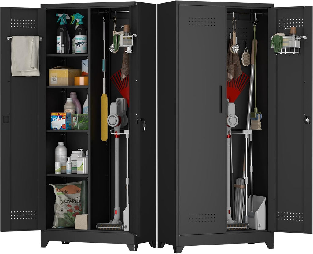 metal locking cabinet, 72.8" tall storage cabinet for shown in use