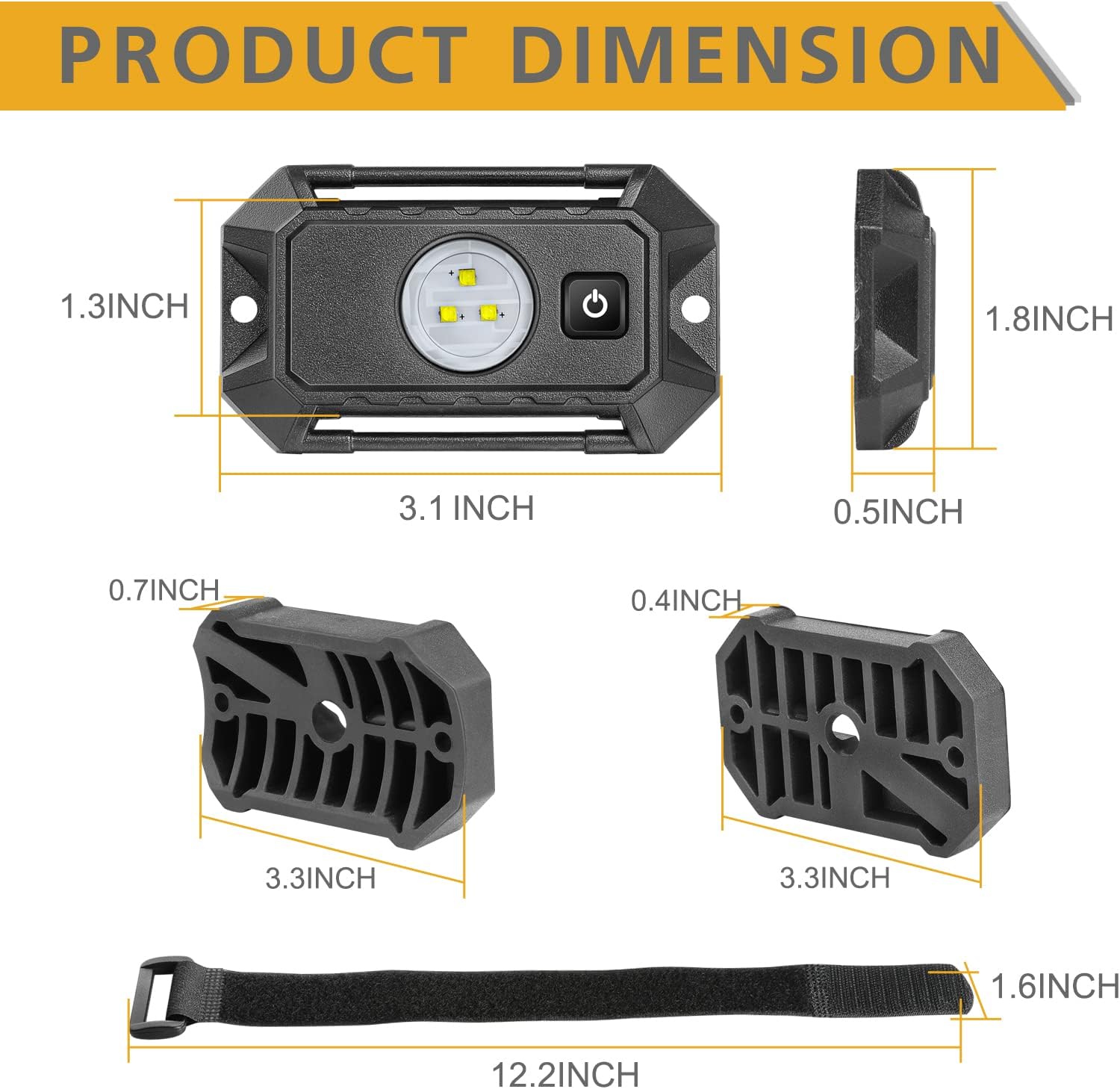 UTV LED Dome Light 12V with Switch, Rfroad Lighting Universal Roll Bar Mount LED White Lights Interior Dome Light for UTV ATV Polaris RZR Can Am Car Golf Cart