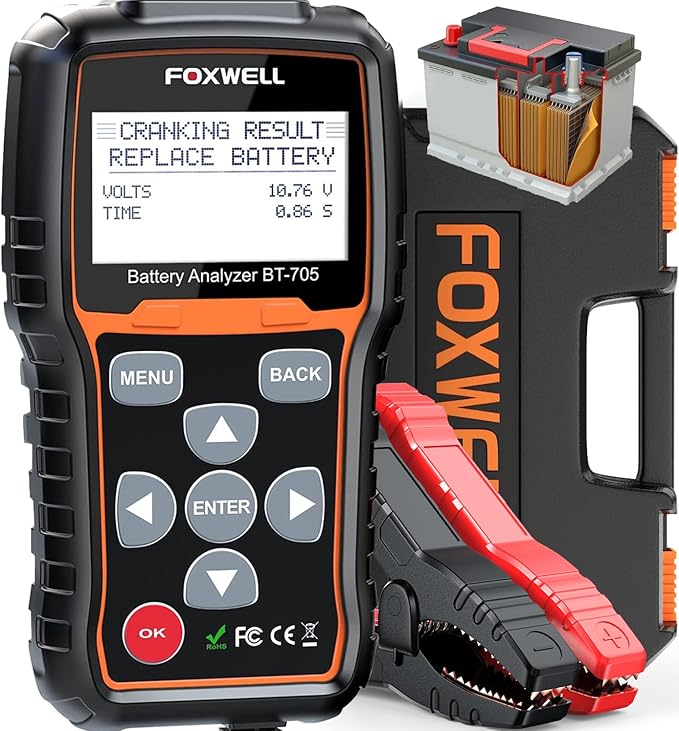 FOXWELL BT705 Car Battery Tester 12V 24V, Automotive 100-2000CCA Battery Load