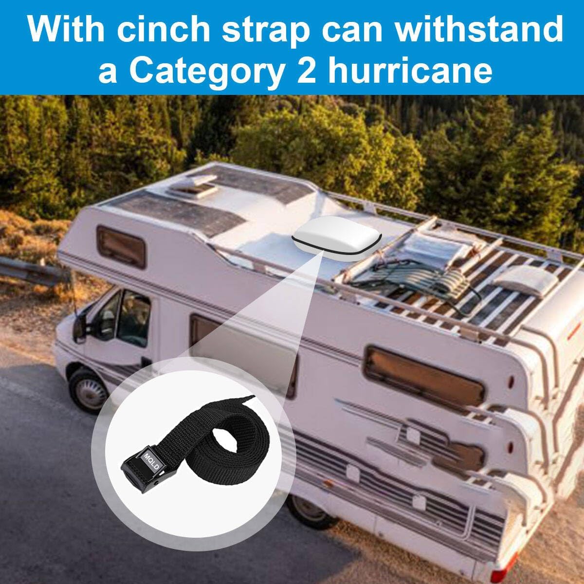 RV AC Cover for Roof for Winter Fits RecPro 9.5K, Dometic Penguin II RV Air Conditioner Winter Covers for Outside, 600D Oxford Cloth RV Camper Air Conditioner Cover Trailer AC Covers for RV Roof Unit
