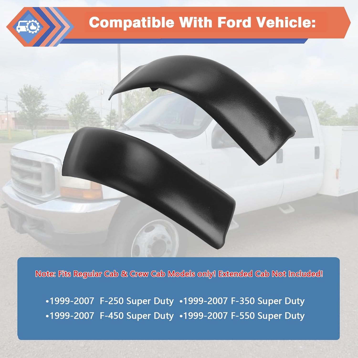 Upgraded Roof Molding, 2 Pcs Left & Right Roof Side Trim Molding Compatible with Ford Vehicle 1999-2007 F250 350 450 550 Super Duty (Regular Cab & Crew Cab), Replace#YC3Z-2551728-PTM YC3Z-2551729-PTM