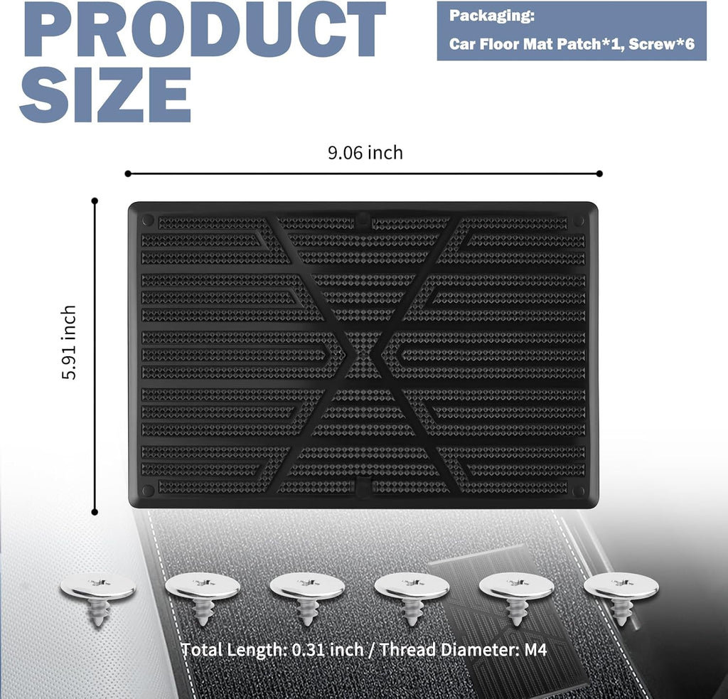 Car Floor Mats Carpet Patch,Non-Slip Floor Mats for Cars Carpet Repair Patch with Screws for Repairing Torn Mat,Professional Automotive Floors Mat Patches Pedal Pad for Heel Scuff Plate