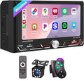 Wireless Apple CarPlay, Double Din Car Stereo, FM AM Car Radio, HD 1280*600