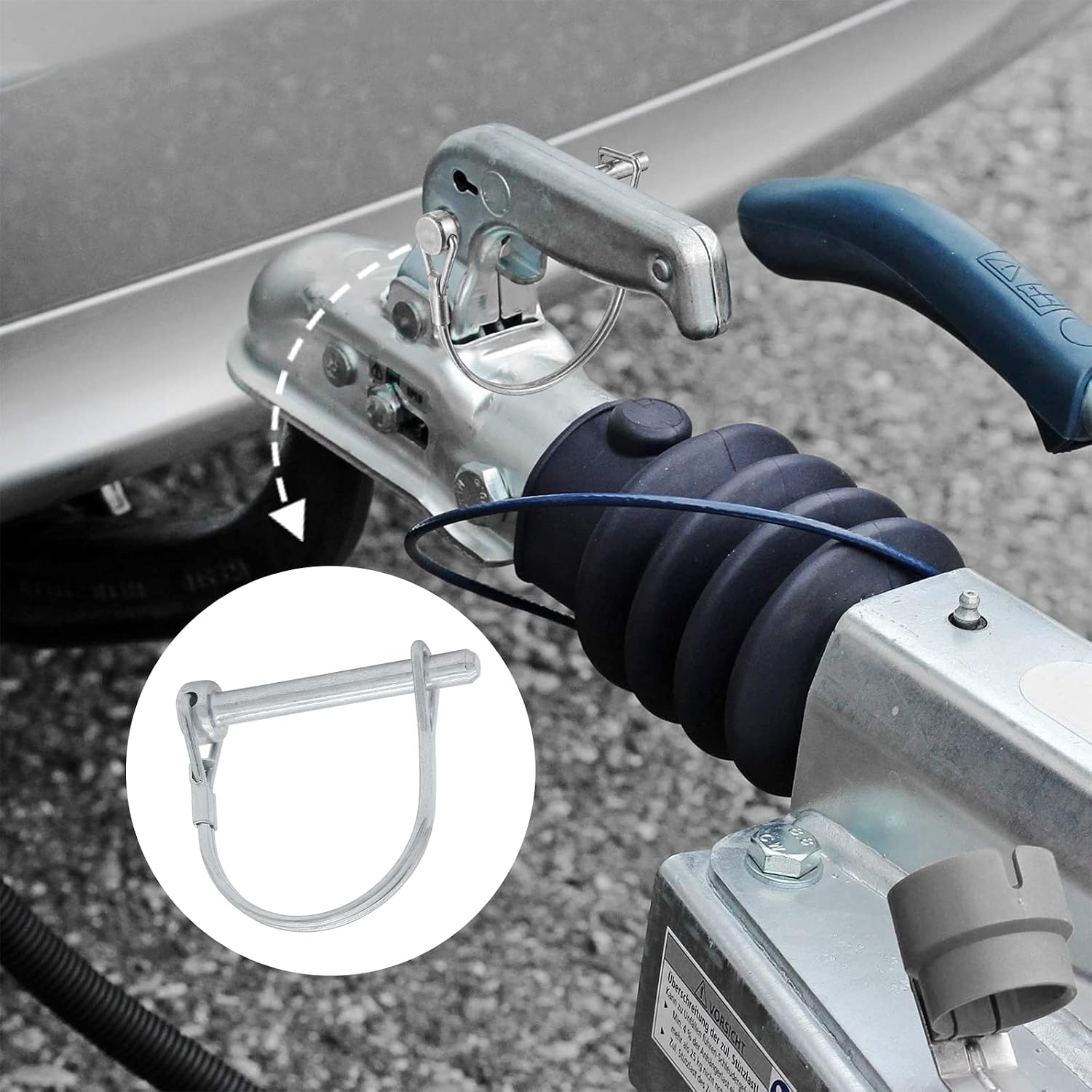 Bonsicoky 12 Pcs 1/4 x 1-3/4 Inch Wire Lock Pins, Heavy Duty Zinc Plated Pto Hitch Pin Arch Safety Coupler Pin Shaft Locking Pin for Farm Trailers Lawn Garden (6 x 45mm)