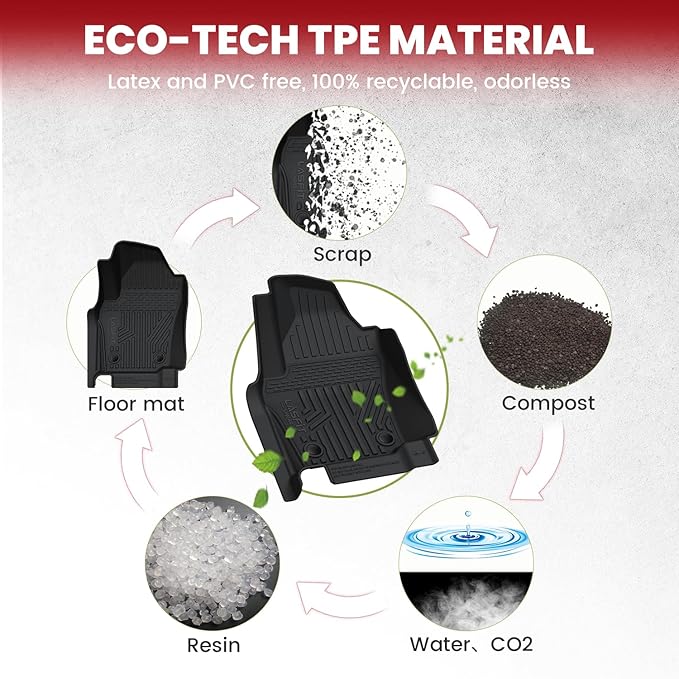 LASFIT Floor Mats for Toyota Tacoma 2024 2025 Double Cab All Weather Floor - Image 5