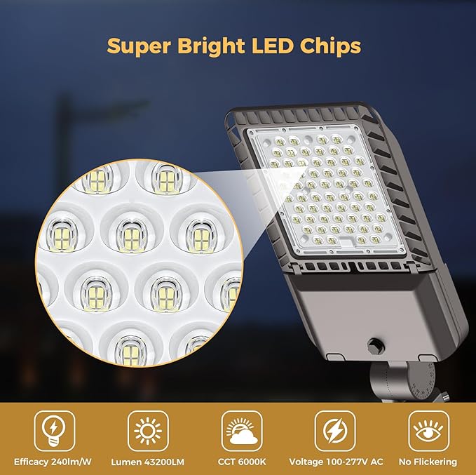 180W LED Parking lot Lights Commercial Oudoor Lighting Shoebox Light - Image 2