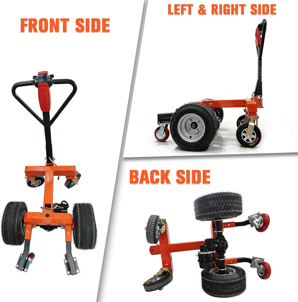 Electric Trailer Dolly 7500LBS Capacity 48V 12AH 800W, 6-Wheel Anti-Tipping Heavy Duty Steel with Dual Ball Hitch for RV Trailers (Orange)