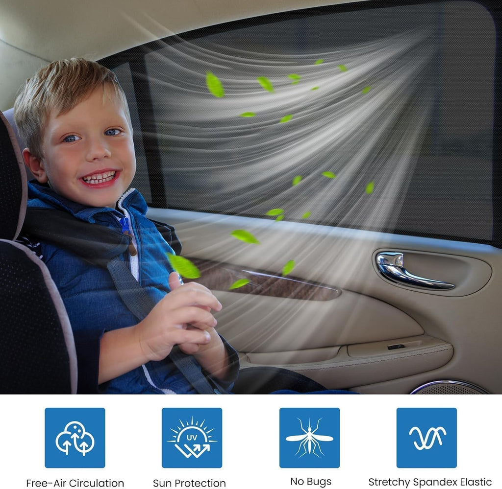 4 Pcs Car Window Shades for Chevrolet Chevy Trax 2024 2025, Side Window Sun Shade Baby UV Protection Mesh Screen Automotive Privacy Cover Backseat Glare Blocker