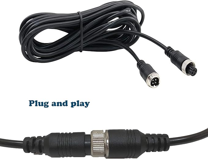 (17FT / 5m Backup Camera Cable, 4-pin Aviation Video Extension Cable, Car Video - Image 4