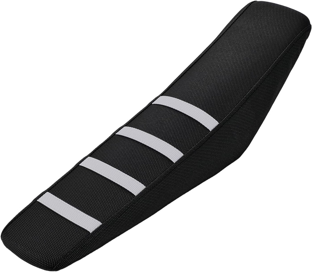 CHANGCHENG Electric Dirt Bike Seat Cover for Yozma IN10,Waterproof Anti-Slip PVC Seat Cushion Cover for Electric Bike Yozma in 10-White Stripe
