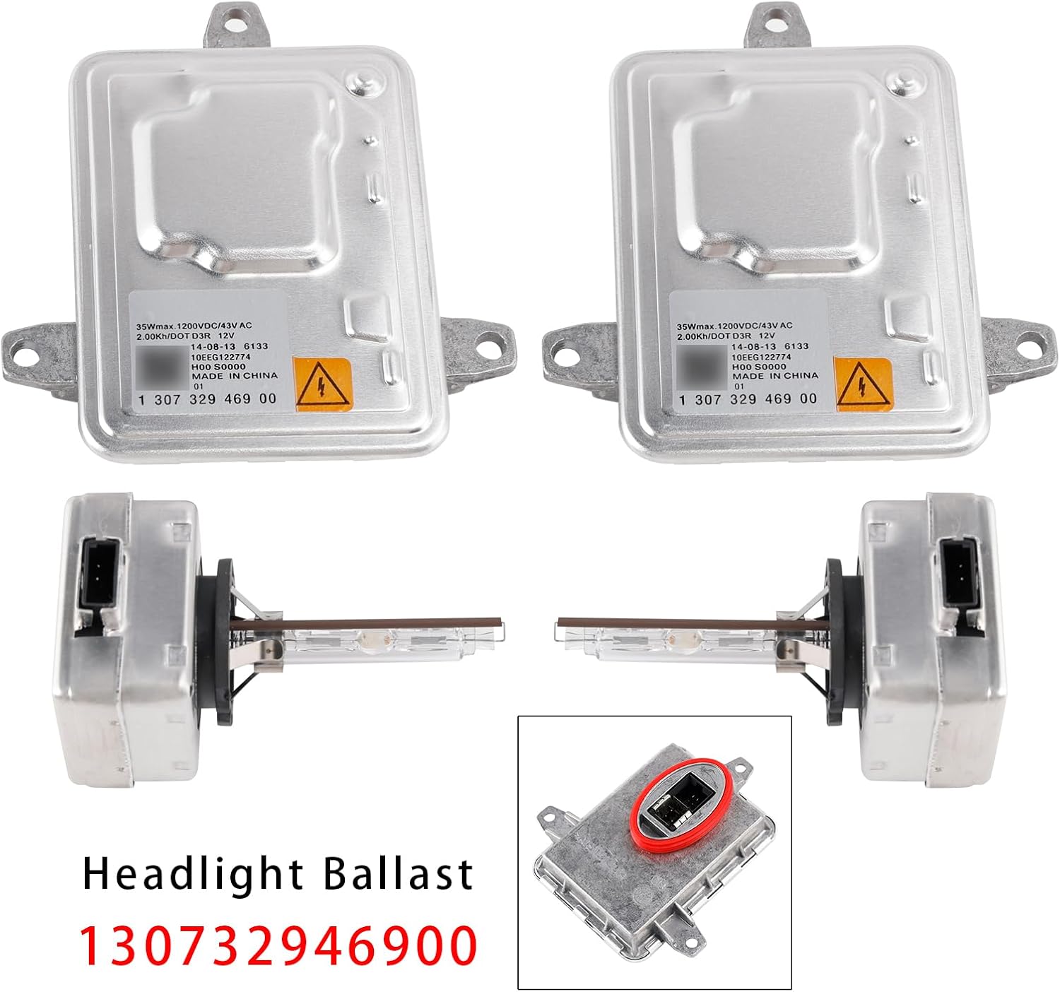 Xenon Ballast HID Control Unit+D3S Bulbs Kit 130732946900 For Jeep Cherokee 2014-2018 Compass 2017-2019