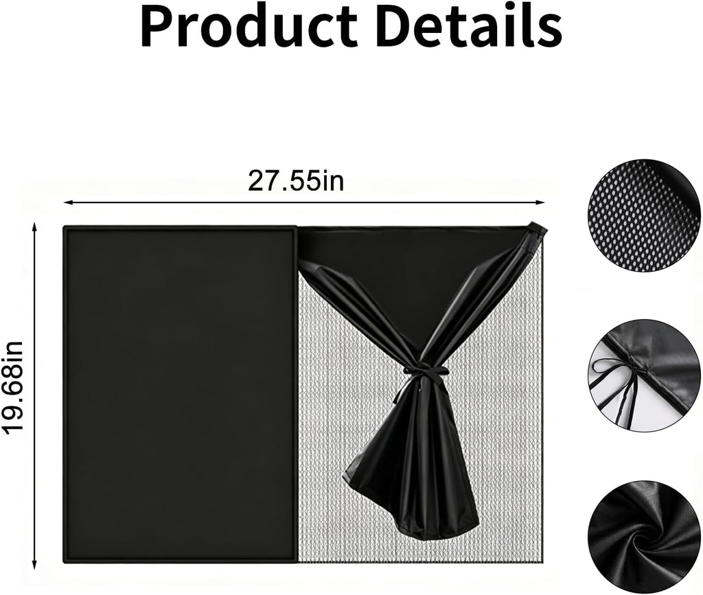 2 Pack Car Window Shades - Dual Layer Blackout & Mesh Sunshade 26.8"x18.5", Rear Side Window Privacy Screen with 10 Magnets, UV Blocking Heat Reduction for Car SUV Truck